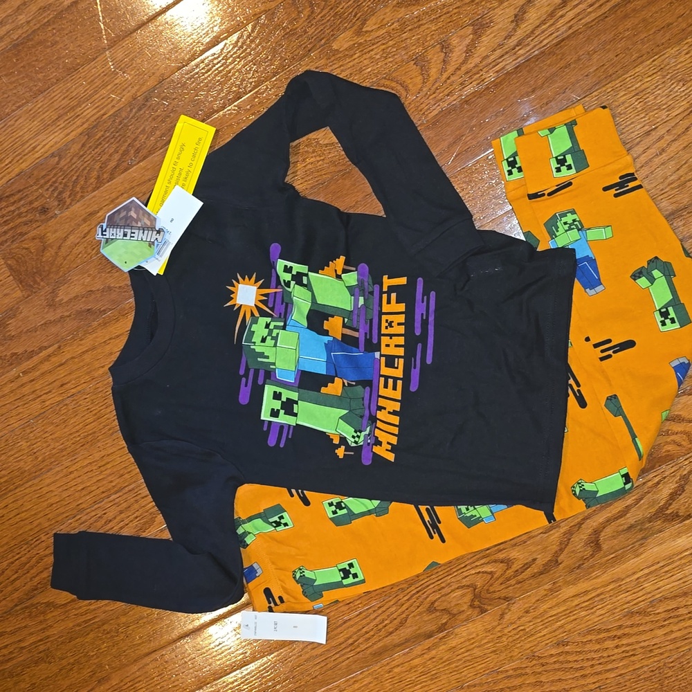 Minecraft Black and Orange Pajama Set